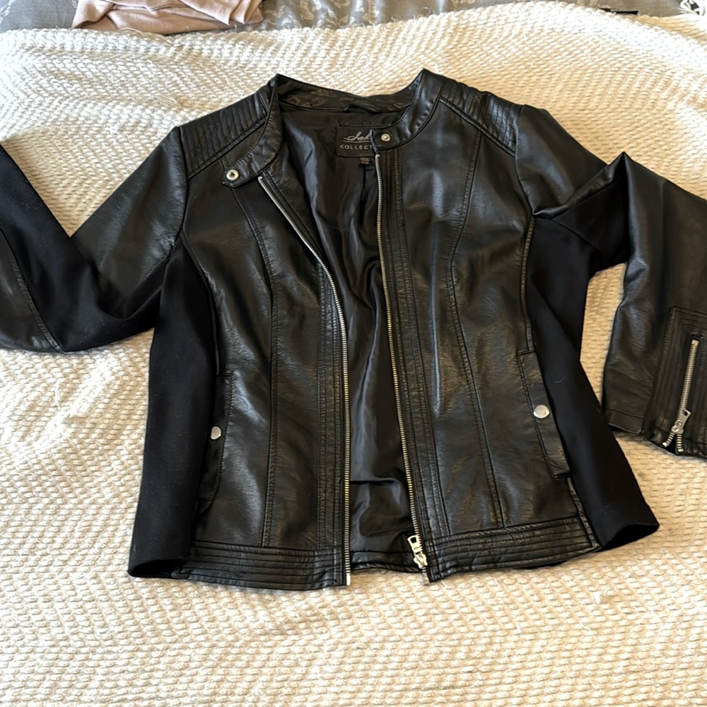 Women’s gently worn faux leather jacket
